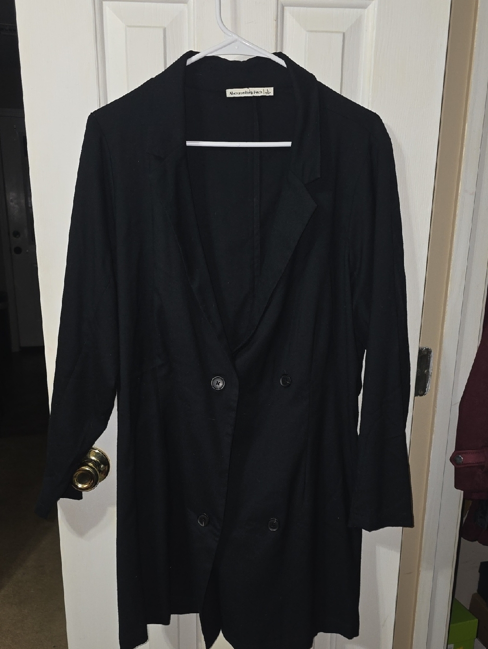 Abercrombie & Fitch Black Double-Breasted Women's Blazer
